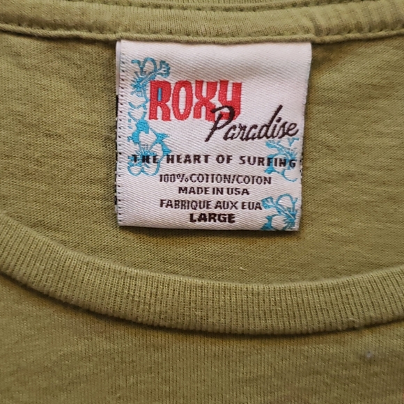 Hunter Green Roxy Tee - Sz L - Picture 3 of 7